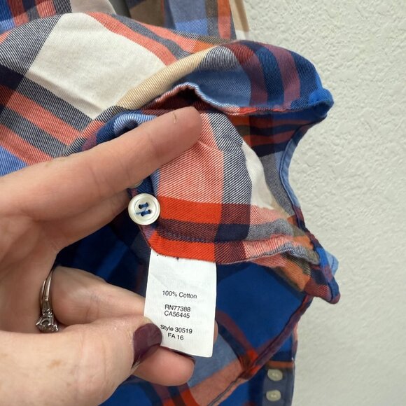J Crew Factory Perfect Fit Plaid Cotton Long Sleeve Button Up Shirt Womens Small - Picture 4 of 8